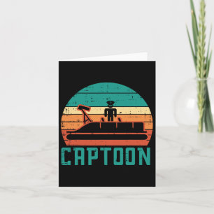 Captoon Boat Sunset Retro Pontoon Captain Mannen B Kaart