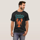 Capture de l'été • T-shirt d'art côtier de homar (Devant entier)