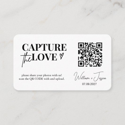 Capture de script moderne La carte de code Love QR (Devant)