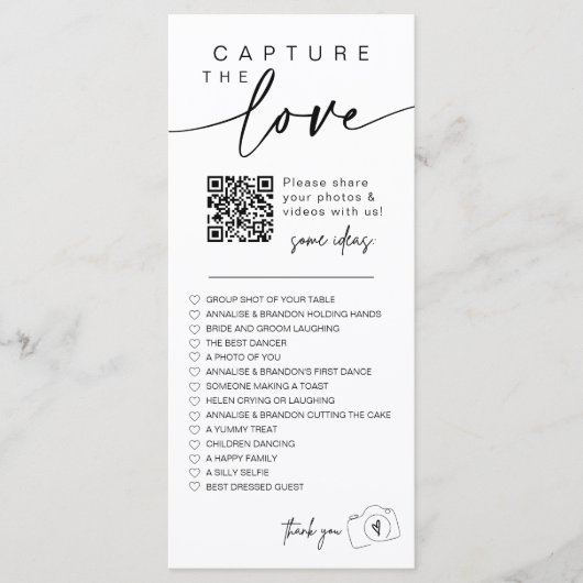 Capture de script moderne La carte de code Love QR (Devant)
