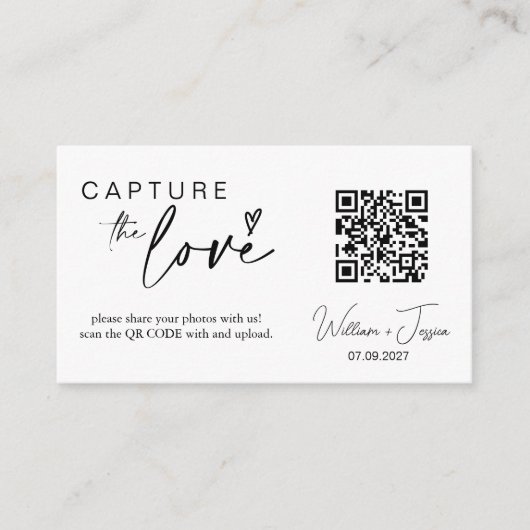Capture de script moderne La carte de code Love QR (Devant)