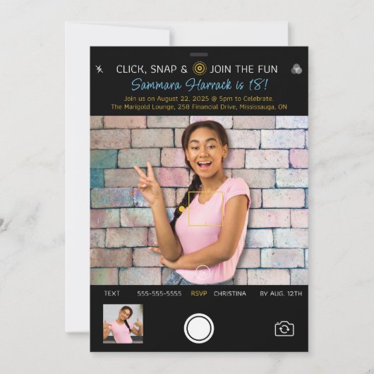 Capture d'écran Anniversaire Photo Invitation (Devant)