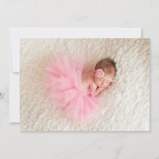 Capture d'écran rose et gris 2 Faire-part de naiss (Dos)