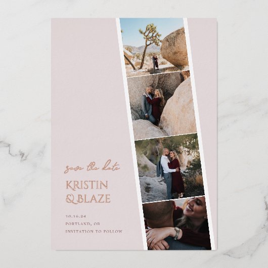 Capture Love Wedding Sla de datum op Folie Uitnodiging (Voorkant)