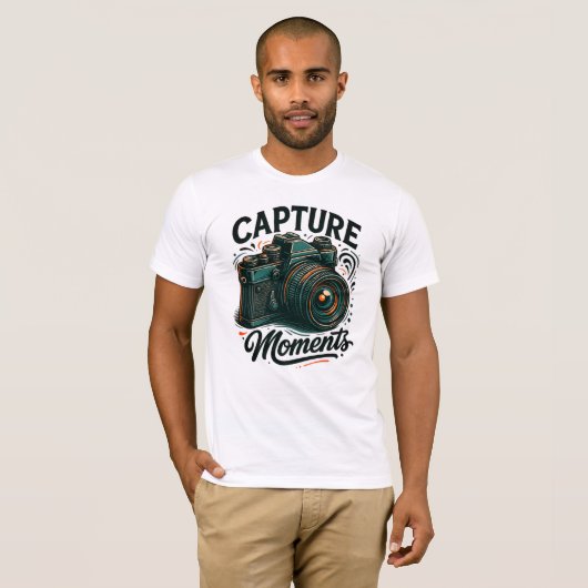 Capture Moments Retro Camera Art T-Shirt (Voorkant volledig)