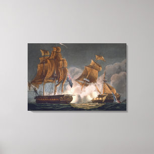Capture of La Tribune, 8 juni 1796, gegraveerd doo Canvas Afdruk