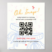 Capture the Coquette Love QR Code Wedding Shower Poster (Voorkant)