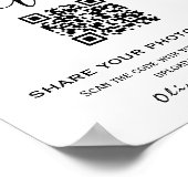 Capture The Love Foto QR Code Moderne Bruiloft Poster (Hoek)