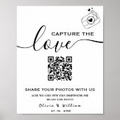 Capture The Love Foto QR Code Moderne Bruiloft Poster (Voorkant)