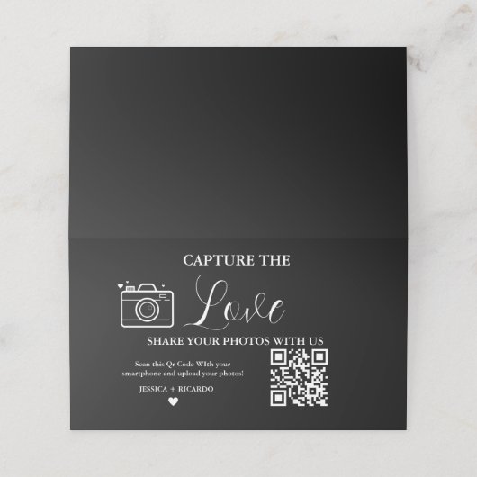 Capture the Love Trouw QR-codekaart fotokaart (Buitenkant ongevouwen)