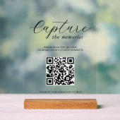Capture The Memories Wedding Photo QR Code Acryl Bord (Neutraal)
