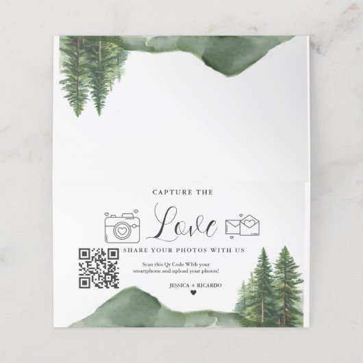 Capturez la carte de code QR Love Mariage, Carte p (Extérieur déplié)