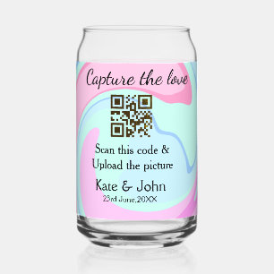 Capturez l'amour ajouter QR scan marbre rose bleu
