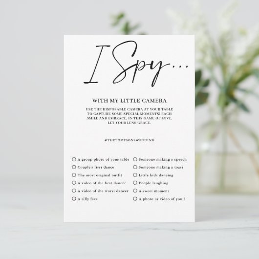 Capturez l'amour Menu du jeu de mariage Photo I Sp (Debout devant)