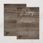 Capturez l'amour Photo jeu de mariage Menu I Spy (Devant / Derrière)