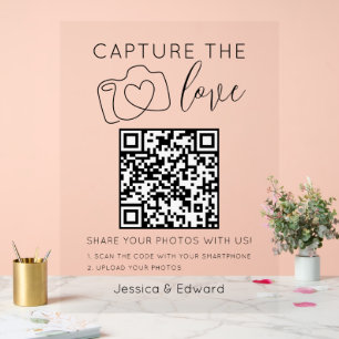 Capturez L'Amour Qr Code Noir Simple Moderne Chic