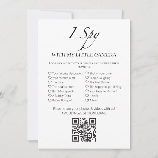 Capturez L'Amour Que J'Espère Mariage Avec Carte D (Devant)