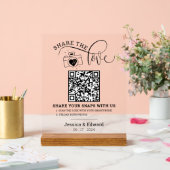 Capturez Le Love Qr Code Black White Chic Mariage (Mariage)