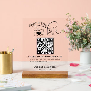 Capturez Le Love Qr Code Black White Chic Mariage