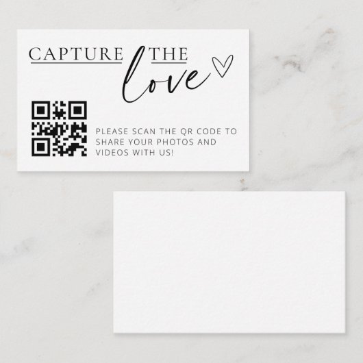 Capturez les Love QR Code Photo Collector Cartes (Devant / Derrière)