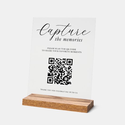 Capturez les souvenirs Code QR de photo de mariage (Angle)