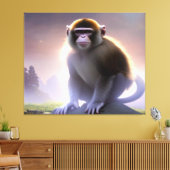 Capuchin Monkey Stretch Canvas Afdruk (Insitu (Woonkamer))