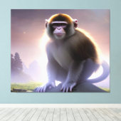 Capuchin Monkey Stretch Canvas Afdruk (Insitu (Houten vloer))