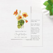 Capucine | Carte de prière simple pour funérailles (Bureau)