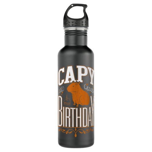 Capy Birthday, Capybara Plush, Cappybara, Capybara Waterfles (Voorkant)