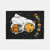 Capy-boo-ra Cappy Halloween Funny Capybara Costume Fleece Deken (Voorkant (Horizontaal))