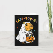 Capy-boo-ra Cappy Halloween Funny Capybara Costume Kaart (Voorkant)