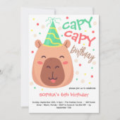 Capy capy capybara birthday invitation (Devant)
