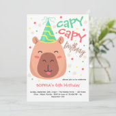 Capy capy capybara birthday invitation (Debout devant)