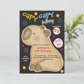 Capy capybara birthday invitation (Debout devant)