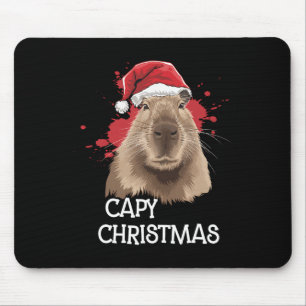 Capy Christmas Santa Hat Pajama Knaagdier Muismat