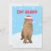 Capy Feestdagen Grappig Schattig Capybara Pun Flat Feestdagenkaart (Voorkant)