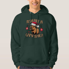Capy Feestdagen – Schattig Capybara kerstontwerp Hoodie