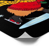 Capy Holidays Ice Skating Capybara Funny Xmas Chri Poster (Hoek)