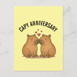 Capy Jubileum Valentijns Cute Capybara Ansichtkaar Briefkaart