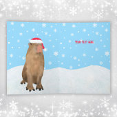 Capy Kerstmis Grappig Leuke Capybara Pun Sneeuw Feestdagen Kaart