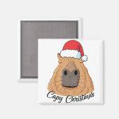 Capy of Huppy kerstCapybara Feestdagen Santa Magneet (Voorkant / Achterkant)