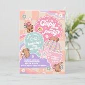 Capy Party Cloud Rainbow Disco Birthday Invitation (Debout devant)