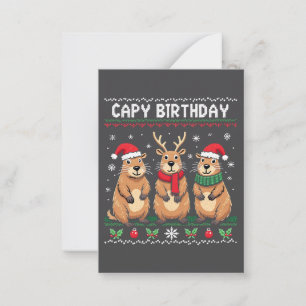 Capy Verjaardag Lelijk Kersttrui Capybara Notitiekaartje