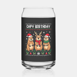 Capy Verjaardag Lelijke Kersttrui Capybara Blikvorm Glas