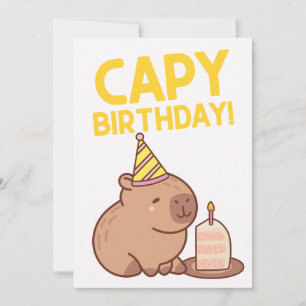 CAPY VERJAARDAG SCHATTIGE CAPYBARA PUN VERJAARDAG  FEESTDAGENKAART