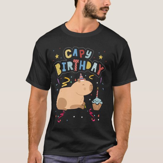 Capy Verjaardag Shirt Funny Capybara Animals Boys (Voorkant)