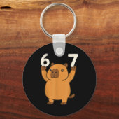 Capybara 67 Meme Six Seven Funny Sleutelhanger (Voorkant)