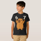 Capybara 67 Meme Six Seven Funny  T-shirt (Voorkant volledig)
