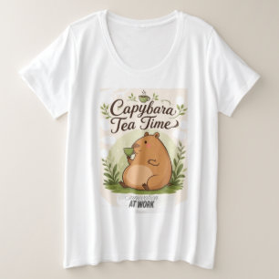 Capybara à la pause thé   Capybara mignon buvant d