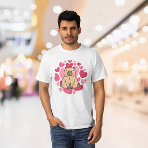 Capybara aime avec beaucoup de coeur T-shirt